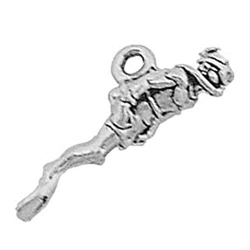 925 Sterling Silver Classic Swimming Ocean Sea Scuba Diver Charm Pendant