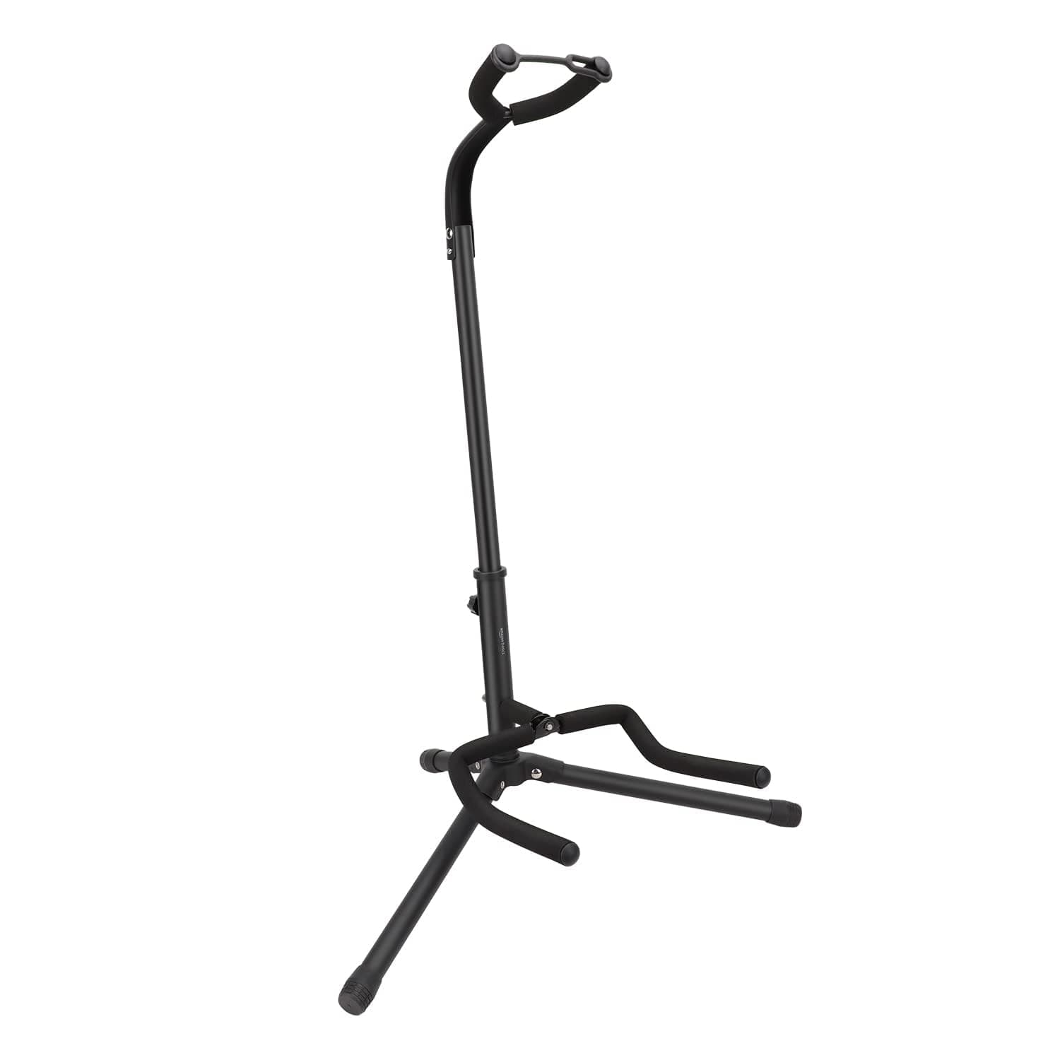 Height Adjustable Portable Foldable Guitar Stand with Padded Non-Slip Secure Support for Acoustic, Electric, Bass and Banjos, Black