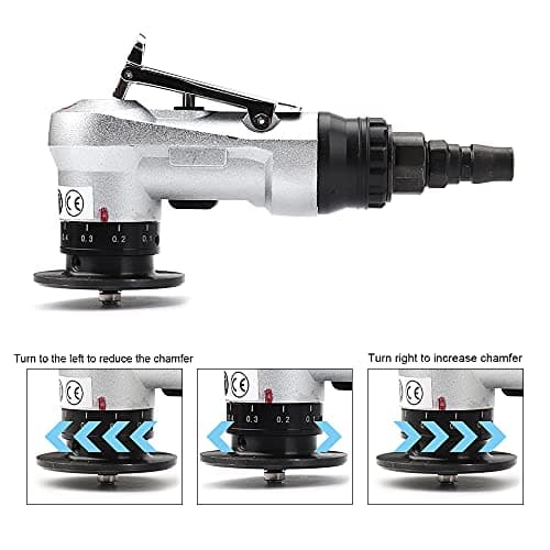 SI FANG Mini Pneumatic Chamfering Tool with Replace Blades Inserts and Bearings, 45 Degree Air Chamfer Deburring Tool, Portable Chamfering Machine for Metal C0.1-2/R1.5 Angle Quick Trimming Beveling