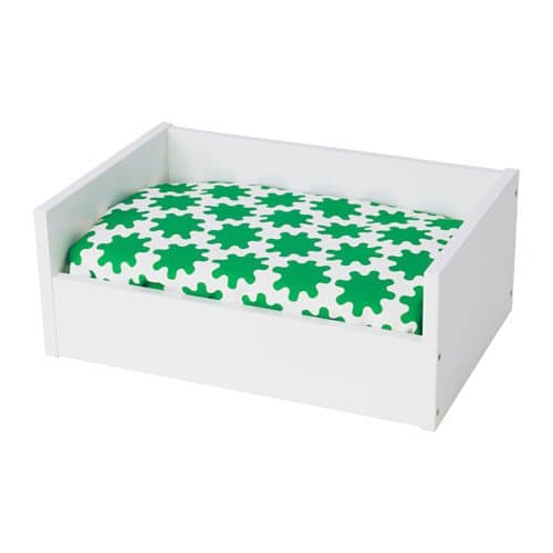 Ikea Pet bed with pad, white, green white 12x18 ¼ "