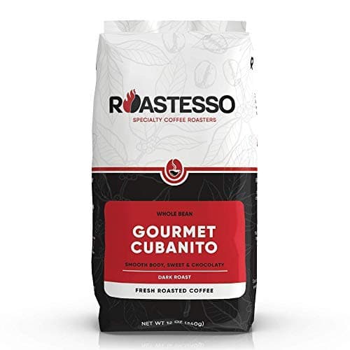RoastessoGourmet Cubanito, Cuban-Style Fresh Roasted Coffee Whole Beans, Medium to Dark Roast Premium Espresso Blend, 100% Arabica, Small Batches, 12 oz Bag