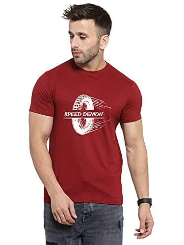 MyTeesGraphic Printed Tshirt for Men | Half Sleeves Tshirt for Women | Round Neck T Shirt |Speed Demon Retro Design |100% Cotton Biowash T-Shirt 180GSM for Men