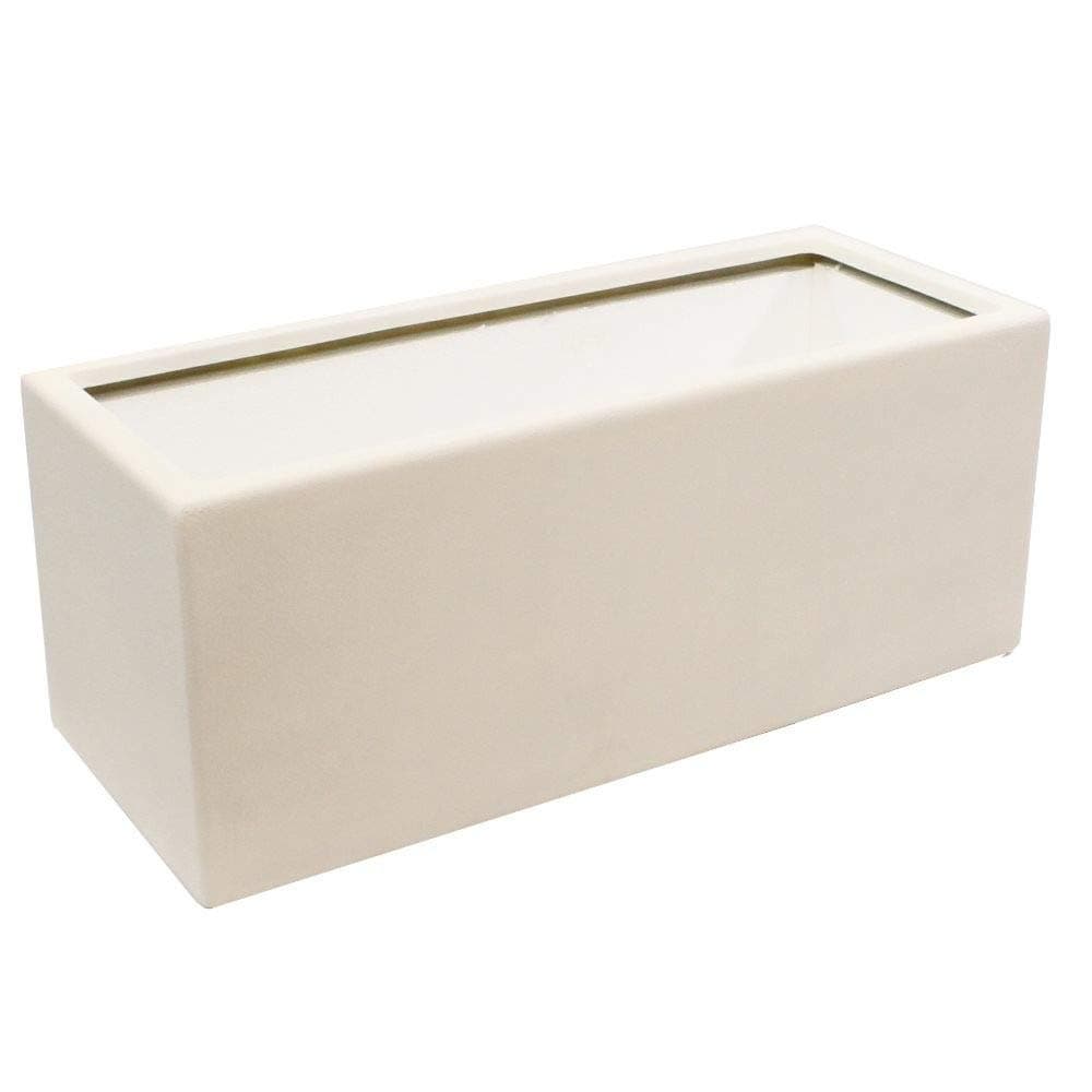 Enjoyplanter Fibreglass Planter, Plant Pot, Flower Trough | Velvet 100x40x40cm (White)
