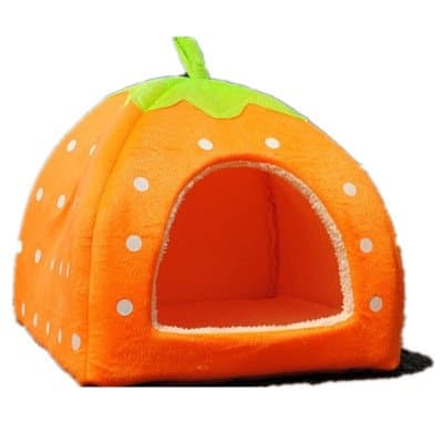 Strawberry Small Cotton Soft Dog Cat Pet Bed House S/m/l/xl (Yellow, S) by Pet house