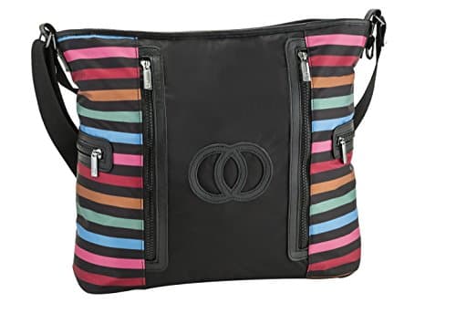 Cozy Coop Crimson Nylon Stripe Diaper Bag