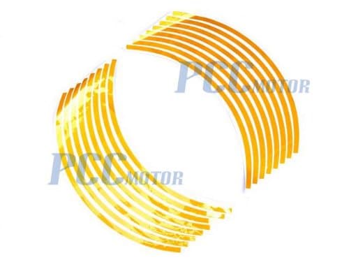 YELLOW 15" Car Bike Motorcycle Rim Stripe Wheel Tape Decal Sticker DE56