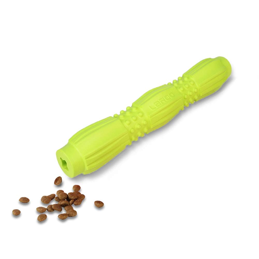 LaRoo Dog Toy, Dog Treat Toy Interactive Toys Bite Resistant Dog Treat Feeder Dispensing Stick for Dogs, Puppy Training, Playing and Chewing (Green)