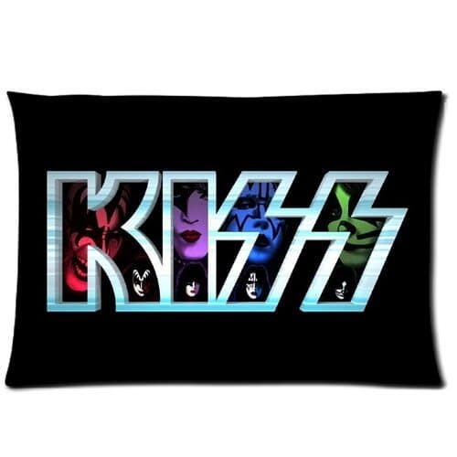 Chetery Popular Kiss Rock Band Logo Printed Best Gifts Valentine's Gift Decorate Pillowcase Custom Pillowcase Soft Pillow Case Zippered Pillow Case Cover in Roomy Size 20x30(Two side) Fashion Design