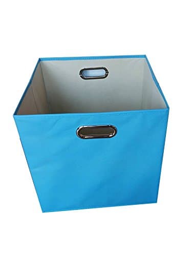 Alexi Ricci Baby Blue and Cream color interior 11x11x11 Folding Storage Bin Storage with Style Collection