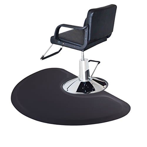 Tobbi Semi Circle 5'x3' 1/2" Barber Salon Anti Fatigue Floor Mat Black