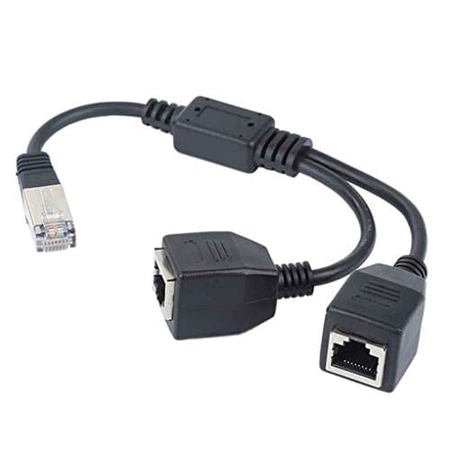 RJ45 Network Splitter Adapter Cable, Attcny 1 Male to 2 Female Socket Port LAN Ethernet Network Splitter Y Adapter Cable Suitable for Super Category 5/5e/6 Ethernet(1 to2)