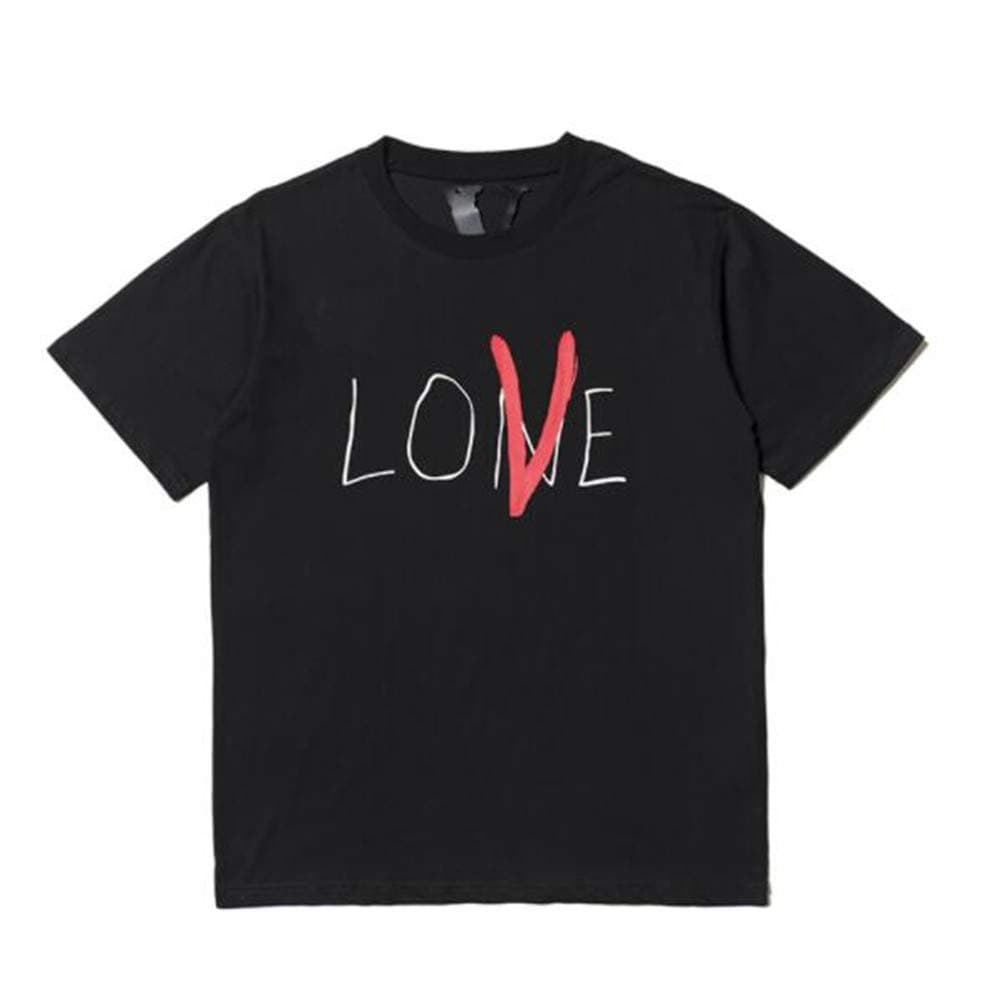 YYWan Vlone Life Love Letter Printing Short-Sleeved T-Shirt Men/Women Couple