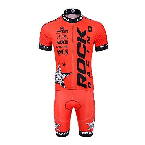 Cycling Jersey Set Bike Bicycle Shirts Top with Bib Shorts Set Breathable Quick Dry L