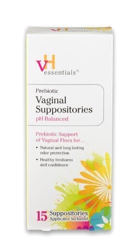 vH essentialsPrebiotic Vaginal Suppositories, 15 Count (Pack of 3)