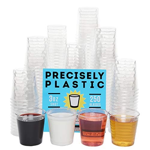 250 Shot Glasses Premium 3oz Clear Plastic Disposable Cups, Perfect Container for Jello Shots, Condiments, Tasting, Sauce, Dipping, Samples