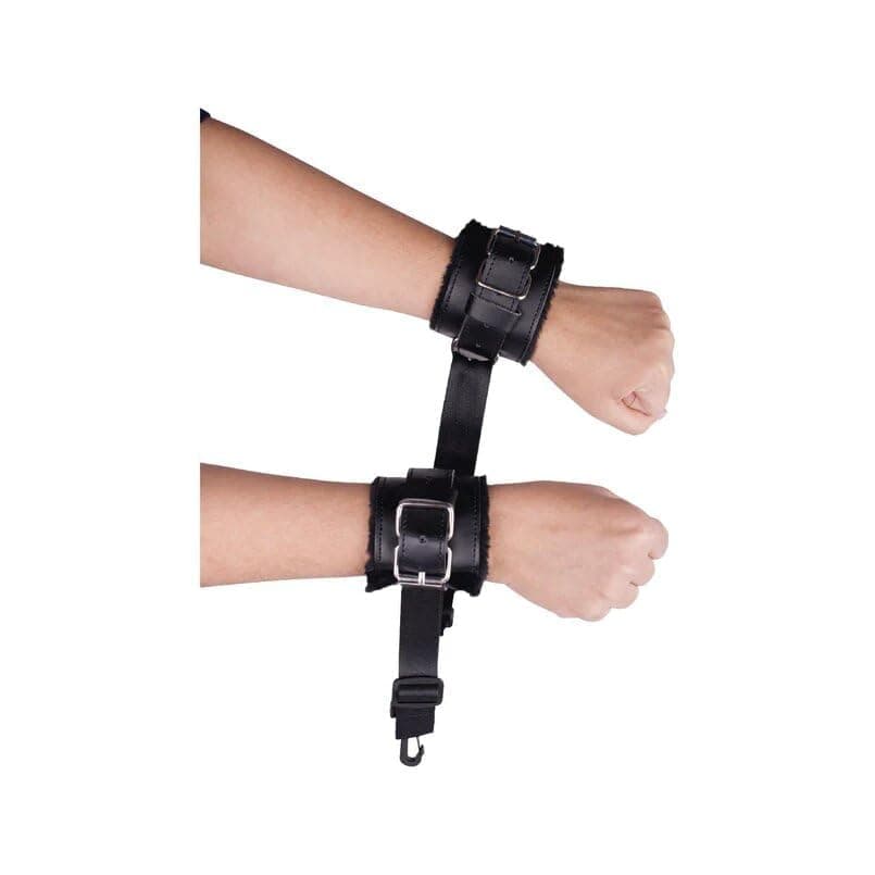 Motorbunny Premium Leather Extendable Wrist Restraints Pair with Clips to Attach to Motorbunny Sex Machine, Adult Sex Toys, BDSM Restraints, Bondage Gear & Accessories, Bondage Cuffs
