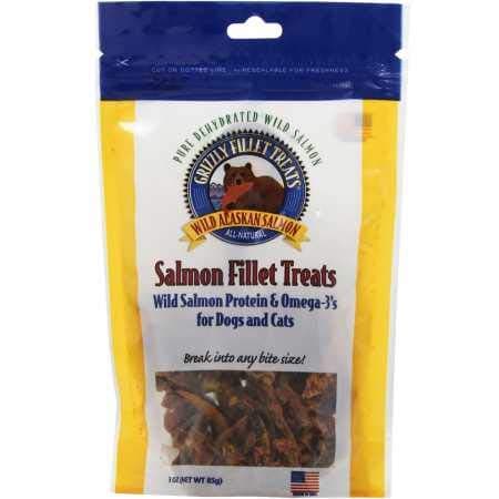 Grizzly Salmon Fillet Treats for Dogs Cats (3 oz)