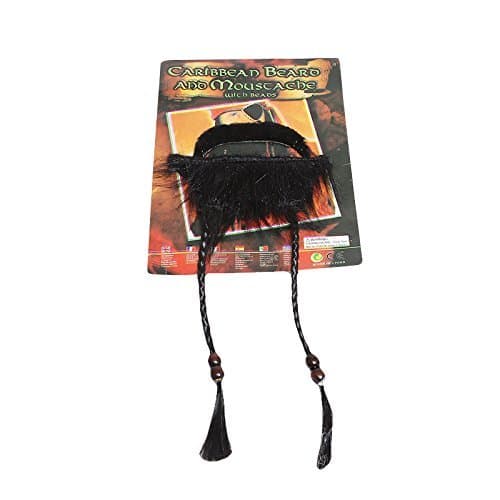 themattys Jack Sparrow Sticky Beard Black - Adult & Kids Pirate Costume - Perfect for Carnival & Halloween - One size fits all