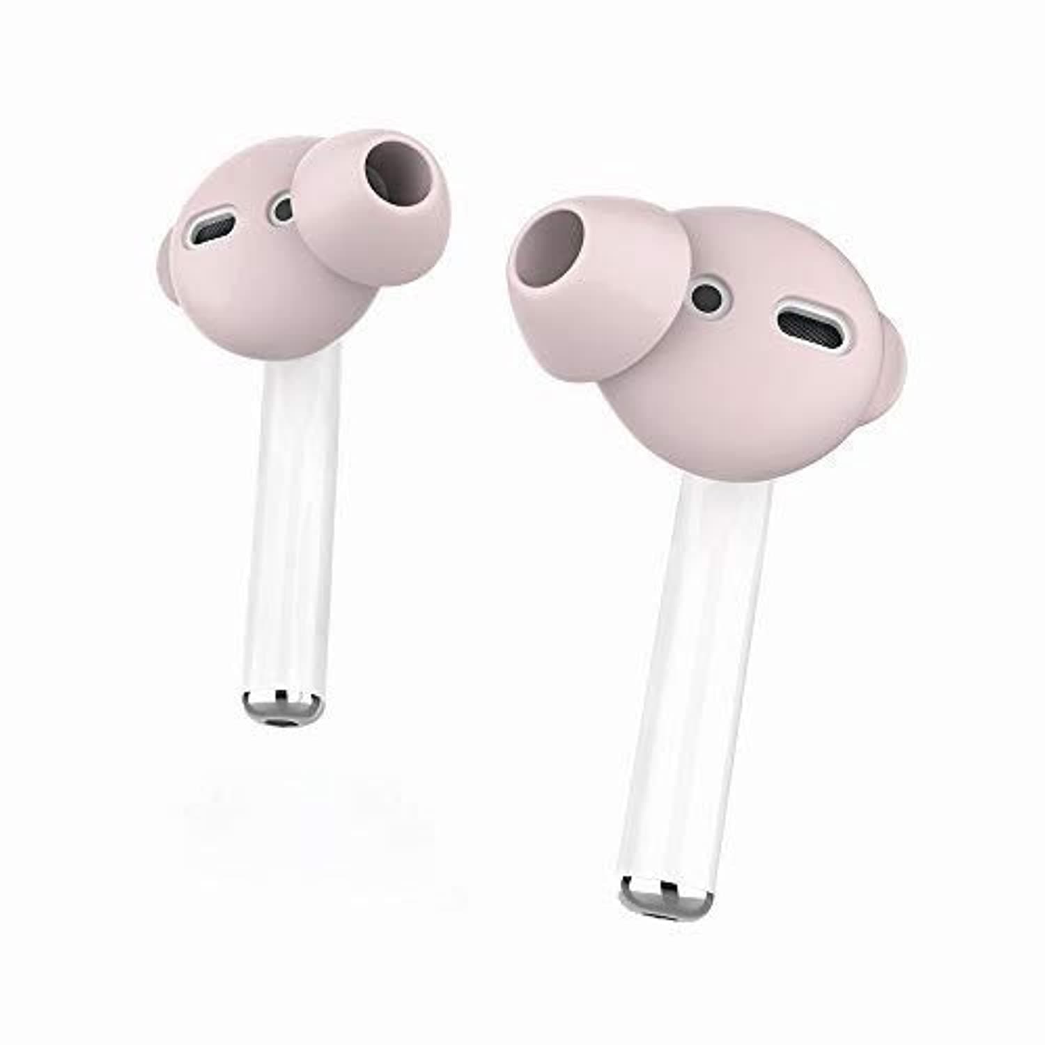 Porodo AhaStyle 3 Pairs Silicone Earbuds Covers Case for Apple AirPods 1 Storage Hook Pouch, Anti-Slip Ear Tips Compatible with Apple AirPods/AirPods 2/EarPods Accessories (Small, Pink)
