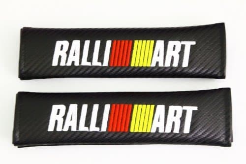 Rya Auto Part Spec-R Ralliart Carbon Fiber Seat Belt Cover Shoulder Pad Cushion - 1 Pair