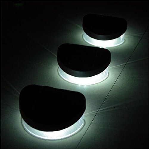 Pack of 6 2-LED Solar Lights Wall Stair Parapet Walkway Outdoor Lamp White