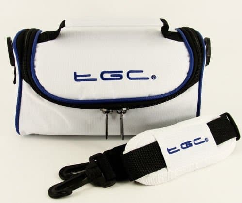 TGC ® Camera Case for SiPix SP 1300 Shoot & Share with shoulder strap and Carry Handle (Cool White & Dreamy Blue)