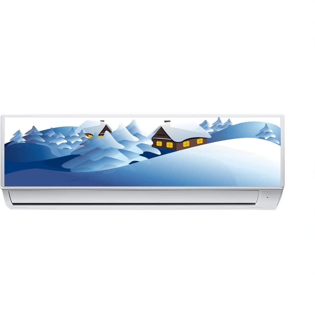 Rangoli Vinyl Mountain Wall AC Sticker - (Multicolour, 20cm or 90cm)