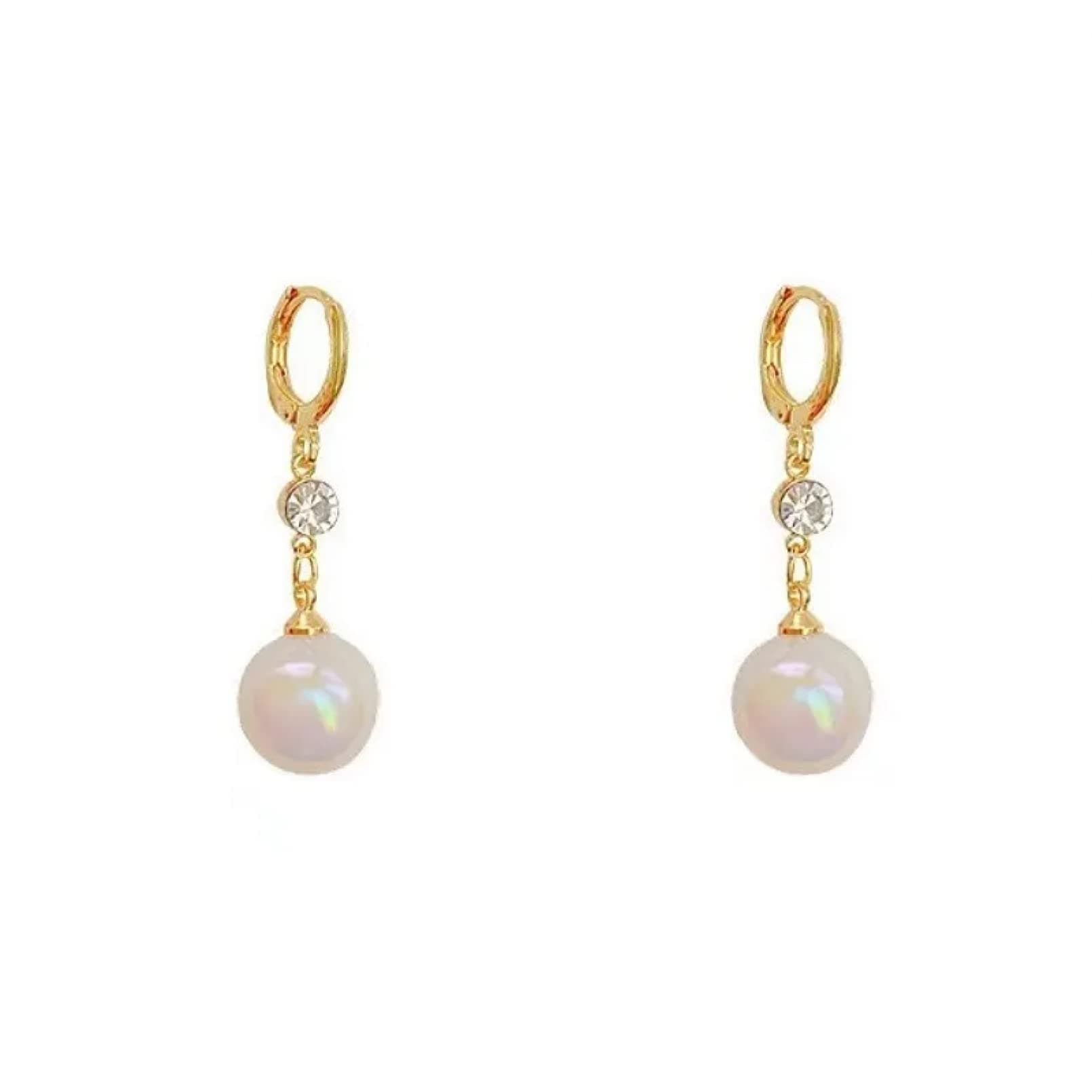Women's Earrings Fashion Jewelry Korean Geometric Artificial Pearl Earrings Delicate Design Mermaid Bead Pendant Earrings Women's Fashion Jewelry
