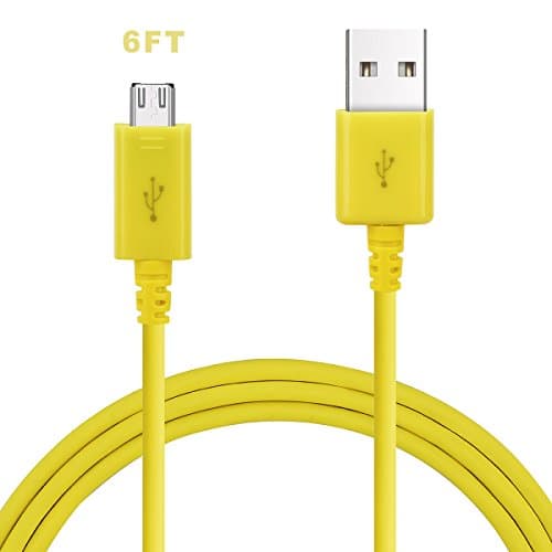 Micro USB Cable, Lyplus 6FT Super Durable Charging and Data Sync USB 2.0 A Male to Micro B Charging Cables for Samsung Galaxy S6 S7 Edge J7 Note 5,LG,Kindle,Xbox,PS4,Camera,and Other Device - Yellow