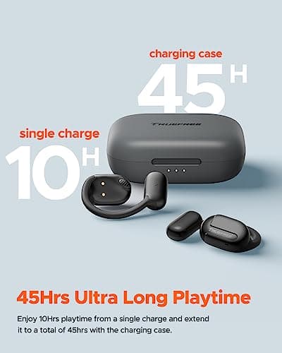 Truefree O1 Open Ear Bluetooth 5.3 Sports Headphones, Wireless Air Conduction, 4 Mic Clear Calls, 16.2 mm Drivers, 45 Hours Playtime