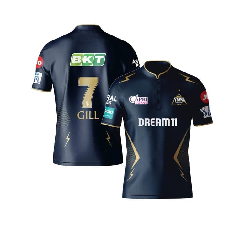 Gill 7 GT Cricket Team Half Sleeve Jersey 2024 for (Kids,Men,Boys)