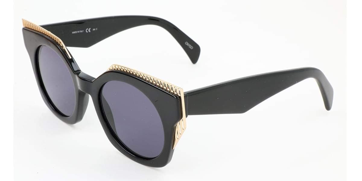 OXYDO O.No. 2.7 2M2 IR Black Gold Plastic Square Sunglasses Grey Polarized Lens