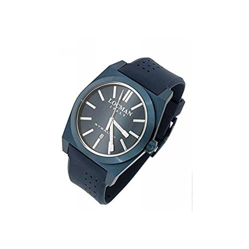 Locman Men's 42mm Blue Rubber Band Steel Case Sapphire Crystal Quartz Analog Watch 0201BLBLNNKSIB