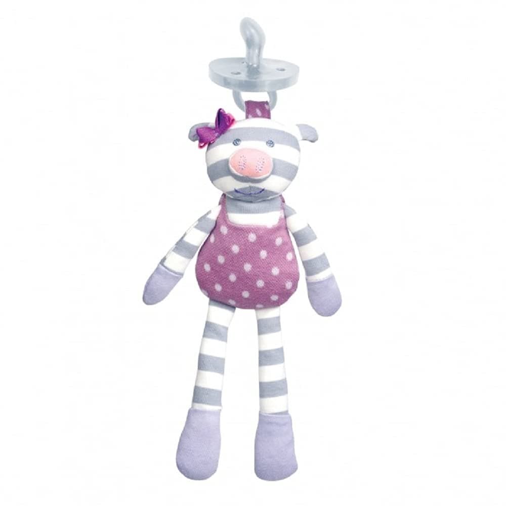 Apple Park Organic Farm Buddies - Penny Pig Pacifier Buddy, Baby Toy for Newborns and Infants - Hypoallergenic, 100% Cotton