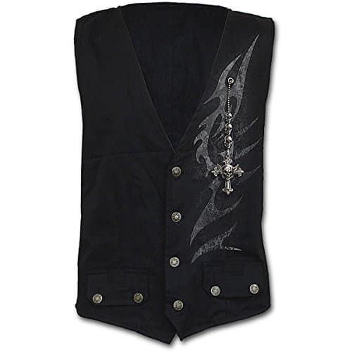 Spiral - SHADOW MASTER - Gothic Waistcoat Four Button with Lining (Medium)