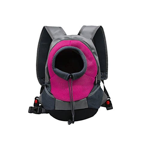 YAODHAOD Dog Cat Pet Carrier Backpack Pet Dog Cat Portable Backpack, Breathable Mesh, Adjustable Filled Shoulder Front Bag for Bicycle Hiking Outdoor (S, Pink)