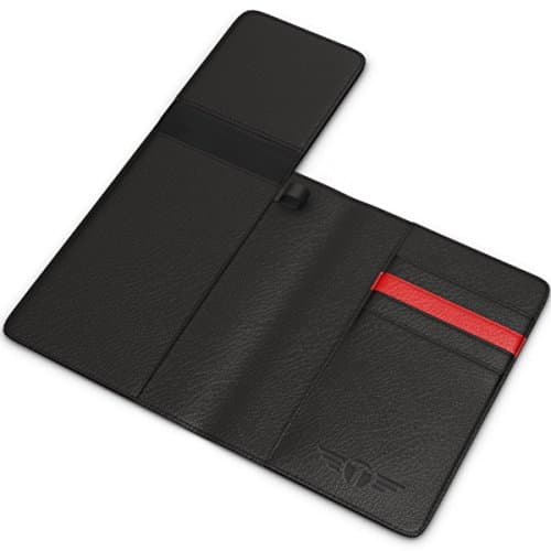 Leather Passport Holder Cover RFID Wallet With Travel Document Wing