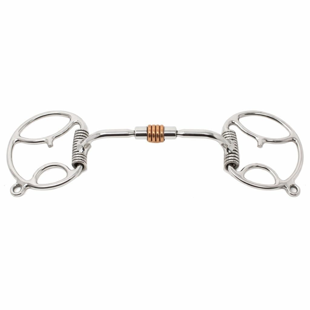 Horse Stainless Steel Mouth D-Ring Comfort Snaffle Bit Copper Rollers 35312v