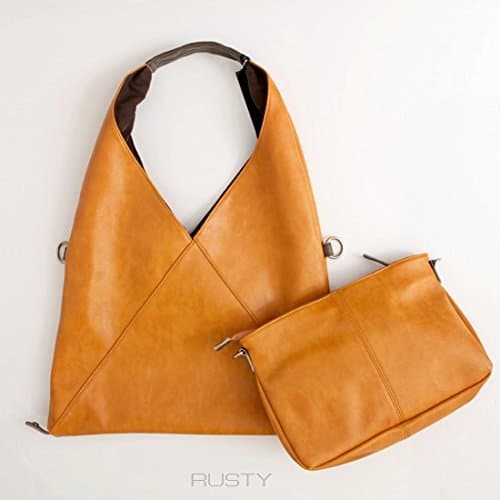 A-line TOTE BAG & CrossBody bag (Pouches). PU-Leather RUSTY 3Way bag Brands of Japan