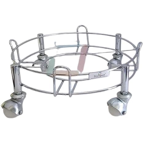 Strong and Heavy Premium Stainless Steel LPG Gas Cylinder Trolley with Heavy Duty Wheels for Home (White) (1pc)