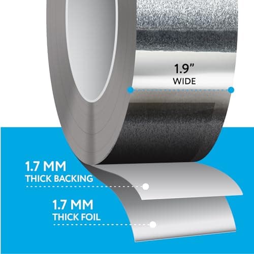 IMPRESA Aluminum Tape/Aluminum Foil Tape - Professional/Contractor-Grade - 1.9 inch x 150 feet (3.4 mil) - Perfect for HVAC, Duct, Pipe, Insulation and More - Products