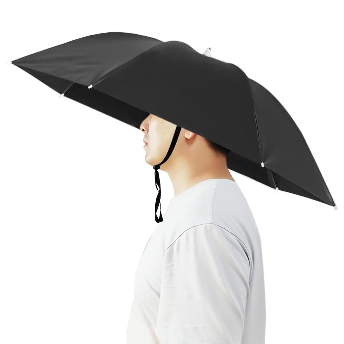 Umbrella Hat, 37 inch Fishing Umbrella Hat Hands Free Foldable UV Protection Umbrella Cap Adjustable Headwear for Fishing Golf Camping Beach Gardening Sunshade Outdoor