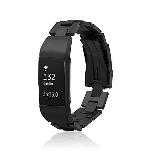 fitjewels Charge 2 Band - HAYES - Replacement band, Available in Black, Silver and Rose Gold (Black)