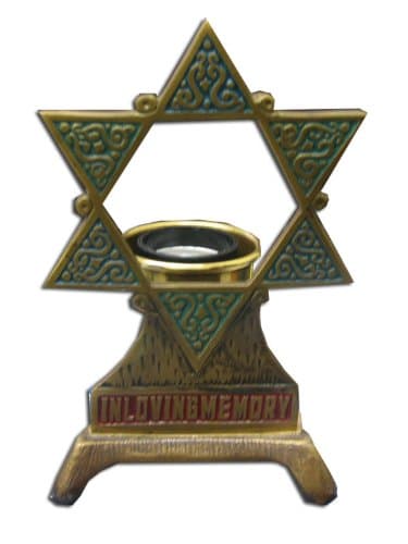 Electric Memorial Lamp / Star of David Motif