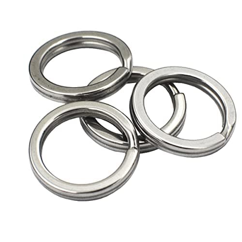 DGOL 100pcs 0.6 inch (15mm) Small Size 304 Stainless Steel Keychain Hooks Mini Chain Cord Flat Key Rings Clasp