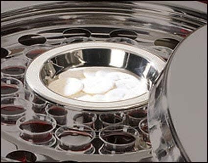 Communion Tray Center Bread Plate Silver Finish Stainless Steel 4 3/4" Diameter
