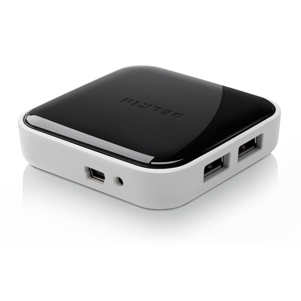 Belkin 4-Port USB Hub - Powered Desktop Docking Station Adapter supports A, 2.0 and 1.1 Charging Splitter for Drives, Keyboards Mice