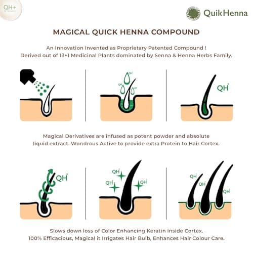 Quik Henna Flora Organic Gel Double Use Hair Colour With QH+ | 100% Grey Coverage, Ammonia & PPD Free Natural, Long-Lasting Hair Color for Men & Women | 2G Ebony Black, 70gm, Pack Of 1