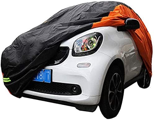 Black+Orange Car Cover Covers Outdoor Indoor for Smart Fortwo Fourfor Waterproof Anti-UV Rays Dirt Dust (2009-2014 2-Doors Fortwo)