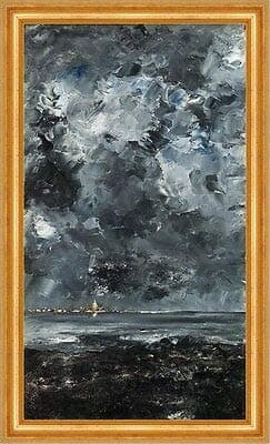 Kunstdruck The Town August Strindberg City Sea Island Nebula Storm Night B A3 00729 Framed